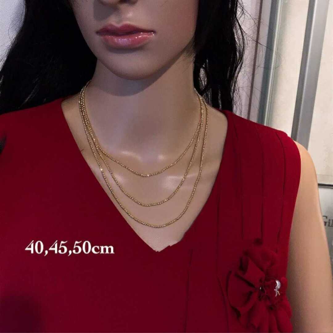 k18 18金　ミラーボールネックレス　キラキラ　ギフト レディースのアクセサリー(ネックレス)の商品写真
