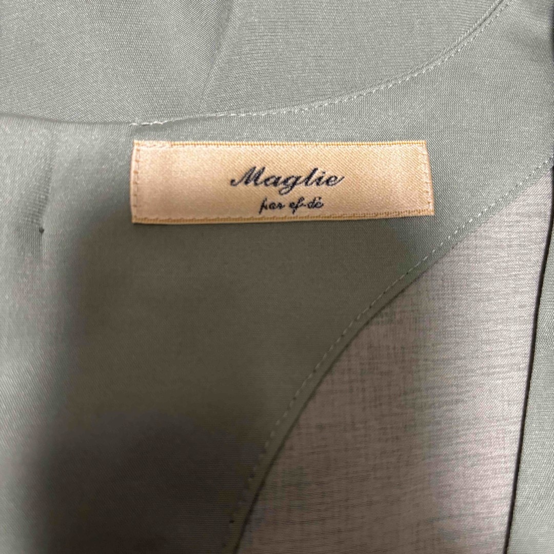 Maglie par ef-de(マーリエパーエフデ)の定価3.5万　マーリエパーエフデ　ピンタック　ティアード　ワンピース　グリーン レディースのワンピース(ロングワンピース/マキシワンピース)の商品写真