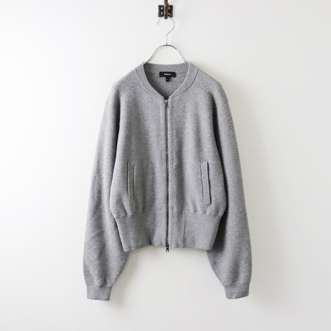 theory(セオリー)の定価4.6万 セオリー Theory ELEVATED.WOOL KNIT.WOOL.BOMBER ニットジャケット S/グレー ウール ボンバー【2400013866712】 レディースのジャケット/アウター(その他)の商品写真