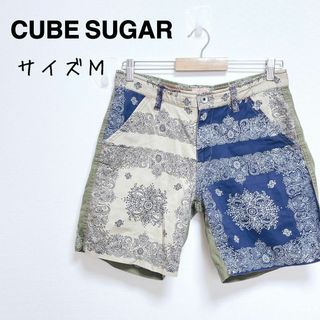 キューブシュガー(CUBE SUGAR)のキューブシュガー　ハーフパンツ　柄パン【M】アラビアン柄　総柄　カジュアル(ショートパンツ)