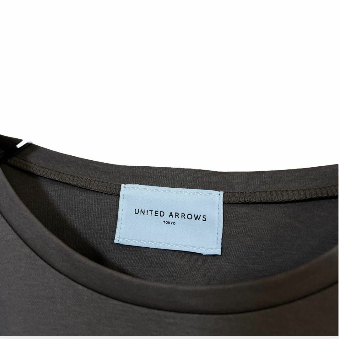 UNITED ARROWS(ユナイテッドアローズ)のE295 コンビ パフスリーブ カットソー UNITED ARROWS ブラウン レディースのトップス(Tシャツ(長袖/七分))の商品写真
