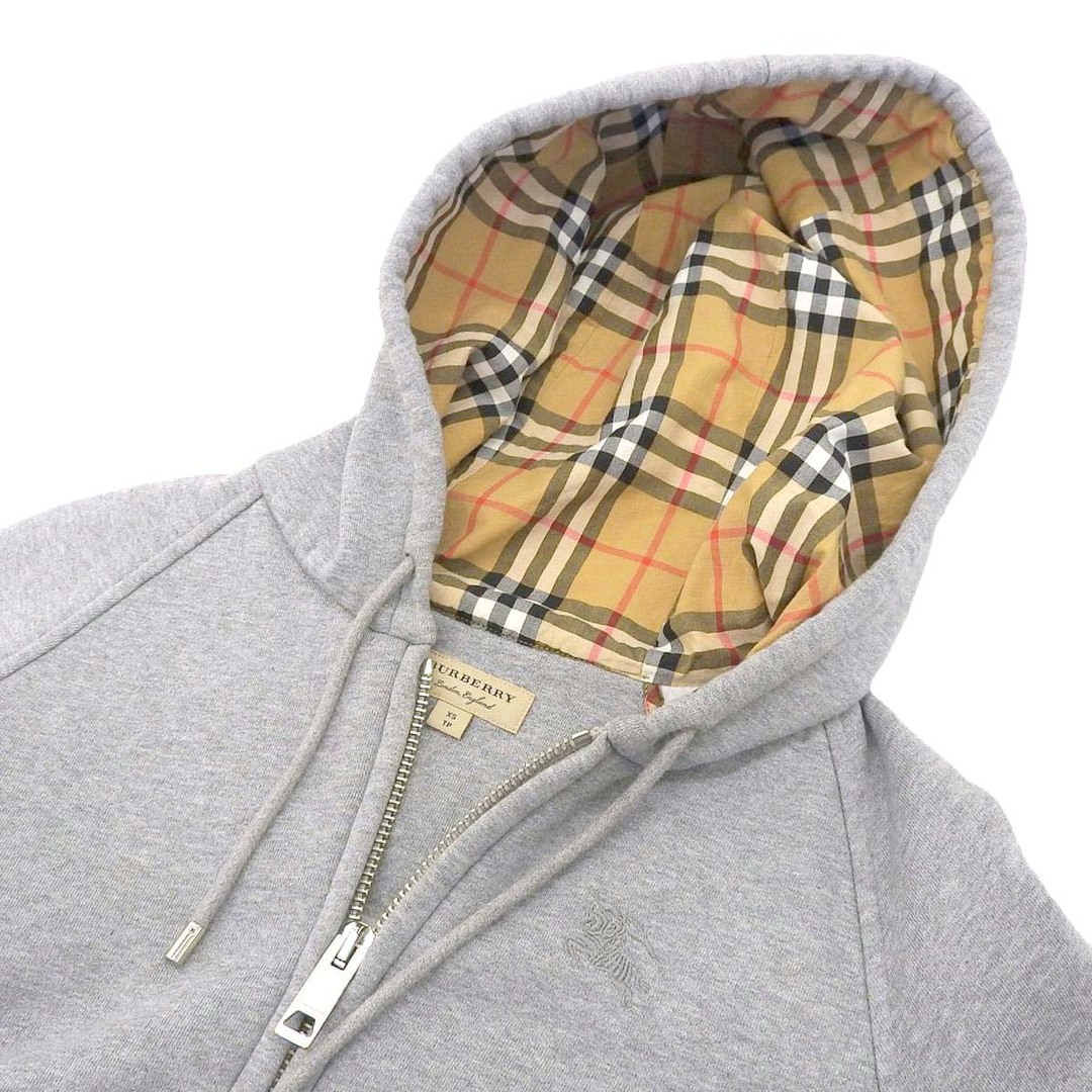 BURBERRY(バーバリー)のバーバリー 裏地チェック ジップアップ パーカー 8003487 レディース グレー BURBERRY 【中古】 【アパレル・小物】 レディースのトップス(パーカー)の商品写真