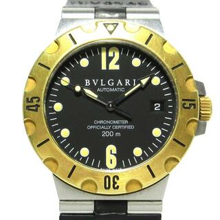 BVLGARI - BVLGARI(ブルガリ) 腕時計 ディアゴノスクーバGMT SD38SG メンズ K18YG×SS/ラバーベルト 黒
