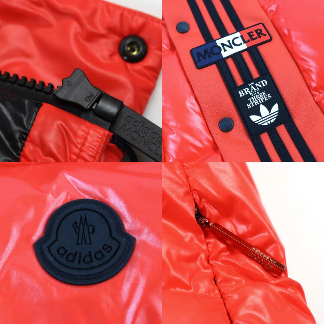 未使用品○MONCLER GENIUS 3 モンクレール ジーニアス 3 adidas アディダス 2022年製 I209S1A00011 M2267 BOZON GILET ダブルネームワッペン付き トリコロール 3ストライプス スタンドカラー ダウンベスト オレンジ 1 ハンガー・ガーメント付き 正規品 メンズ メンズのジャケット/アウター(ダウンベスト)の商品写真