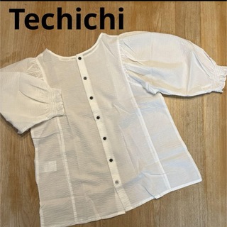 テチチ(Techichi)のTechichi  袖ボリュームブラウス ホワイト 綿100(シャツ/ブラウス(半袖/袖なし))