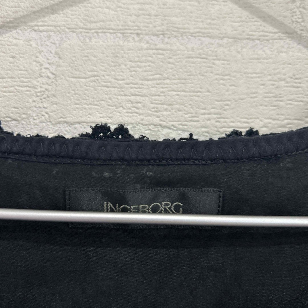 INGEBORG(インゲボルグ)のア2 インゲボルグ　ワンピース　花柄　黒　刺繍　鍵編み　 レディースのワンピース(ミニワンピース)の商品写真