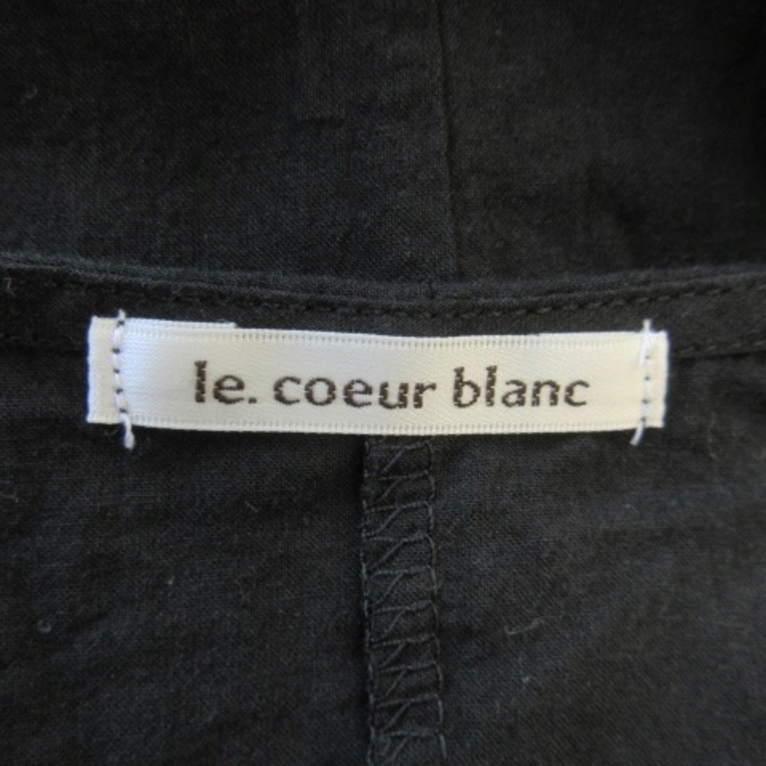 le.coeur blanc(ルクールブラン)のルクールブラン ブラウス スカラップネック 七分袖 カットワーク 花柄 M 黒 レディースのトップス(その他)の商品写真