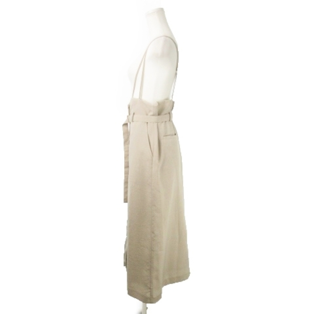 grove(グローブ)のグローブ  ジャンパースカート ロング ハイウエスト ベルト M ライトベージュ レディースのスカート(ロングスカート)の商品写真