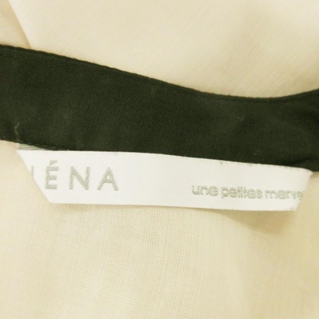 IENA(イエナ)のイエナ ブラウス シアー 半袖 リボン ピンタック 裾ゴム バイカラー ベージュ レディースのトップス(シャツ/ブラウス(半袖/袖なし))の商品写真