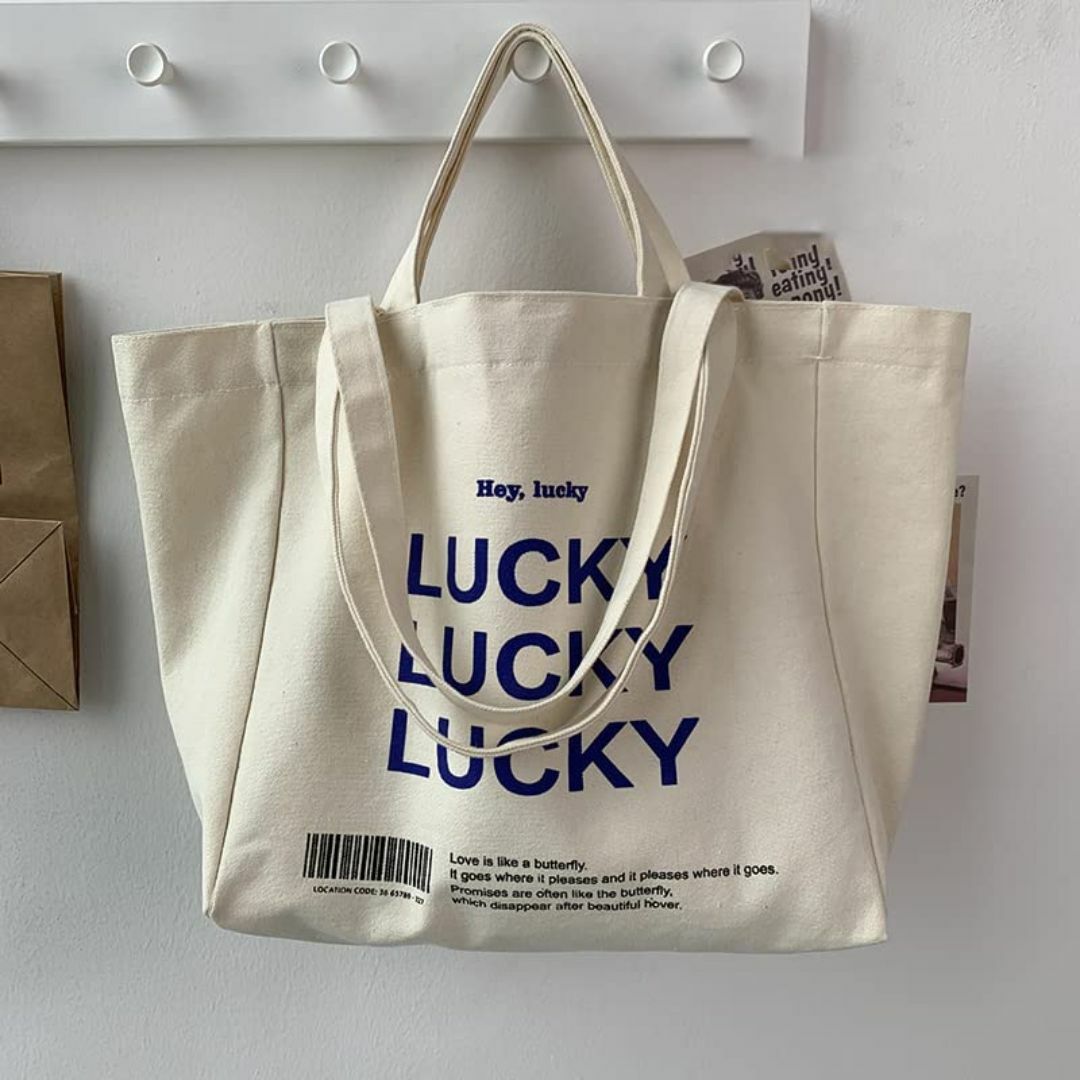 【色: Lucky】[ザボンチー] かわいいキャンバスバッグ トートバッグ 大容 レディースのバッグ(その他)の商品写真