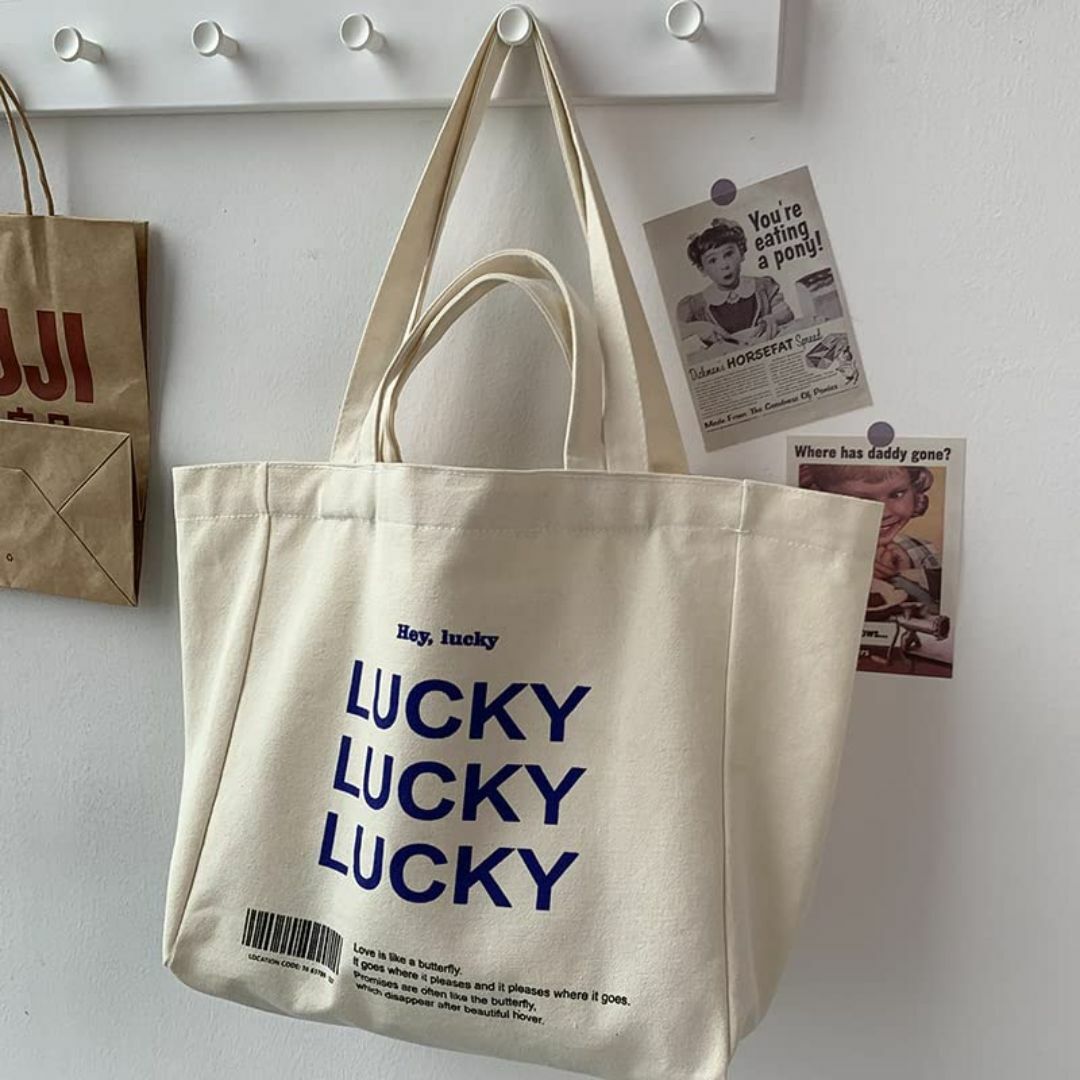 【色: Lucky】[ザボンチー] かわいいキャンバスバッグ トートバッグ 大容 レディースのバッグ(その他)の商品写真