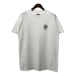 チャンピオン(Champion)の80年代 USA製 Champion チャンピオン イェール カレッジ 半袖Ｔシャツ ワンポイント ホワイト (メンズ X-LARGE) 中古 古着 Q7177(Tシャツ/カットソー(半袖/袖なし))