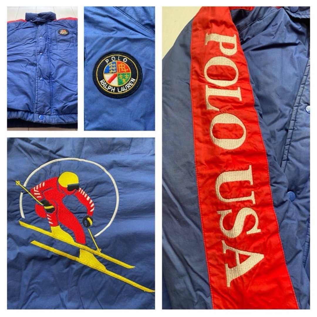POLO RALPH LAUREN - 80s POLO USA CIRCLE SKI COOKIE DOWN BLUE POLO RALPH LAUREN - 80s POLO USA CIRCLE SKI COOKIE DOWN BLUE