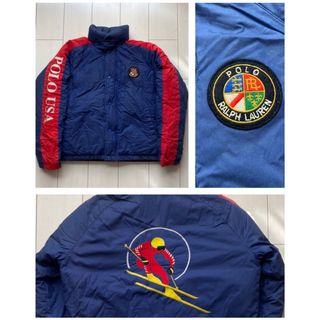 ポロラルフローレン(POLO RALPH LAUREN)の80s POLO USA CIRCLE SKI COOKIE DOWN BLUE(ダウンジャケット)