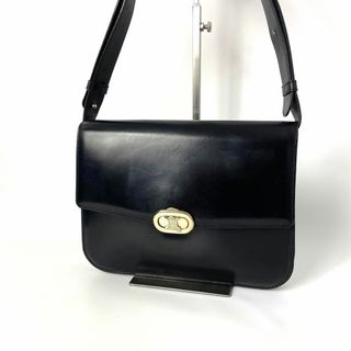 セリーヌ(celine)の【美品】セリーヌ　レザー　黒　トリオンフ金具　ワンショルダーバッグ　ヴィンテージ(ショルダーバッグ)