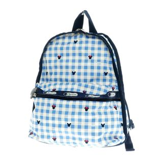 レスポートサック(LeSportsac)の【中古】レスポートサック LeSportsac ×ディズニー チェック バックパック・リュック ブルーxホワイト【W28xH36xD10.5】【レディース】(リュック/バックパック)