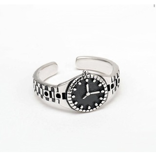 【まとめ割あり】時計 リング シルバー 指輪 カジュアル 男女兼用 S925(リング(指輪))