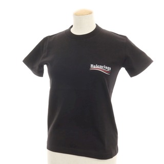 【中古】【未使用】バレンシアガ BALENCIAGA ロゴ クルーネック 半袖Ｔシャツ ブラック【サイズXS】【レディース】