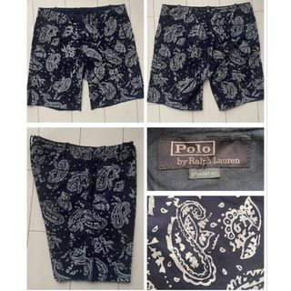 ポロラルフローレン(POLO RALPH LAUREN)のPOLO ラルフローレン INDIGO PAISLEY ペイズリー 紺 M 総柄(ショートパンツ)