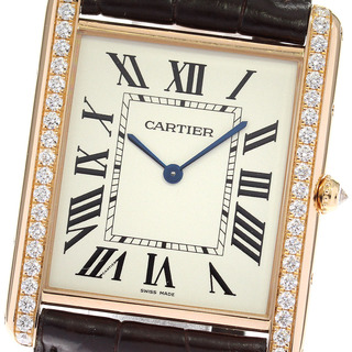 カルティエ(Cartier)のカルティエ CARTIER WT200006 タンクルイXL K18PG サイドダイヤ 手巻き メンズ _816607(腕時計(アナログ))