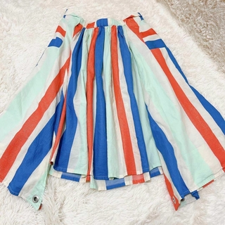 TSUMORI CHISATO - ツモリチサト　ストライプスカート 変形  ラメ 夏カラー