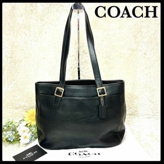 コーチ(COACH)の☆美品☆COACH コーチ オールレザー トートバッグ ブラック金 A4 牛革(トートバッグ)