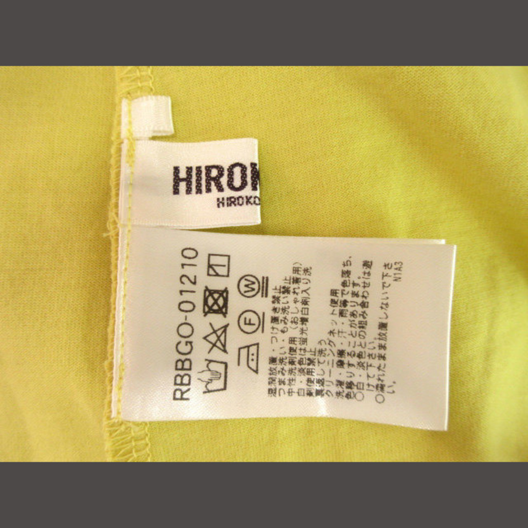 HIROKO BIS(ヒロコビス)のヒロコビス アイレットレース ジョイントカットソー 黄色 コットン シルク 9 レディースのトップス(カットソー(半袖/袖なし))の商品写真