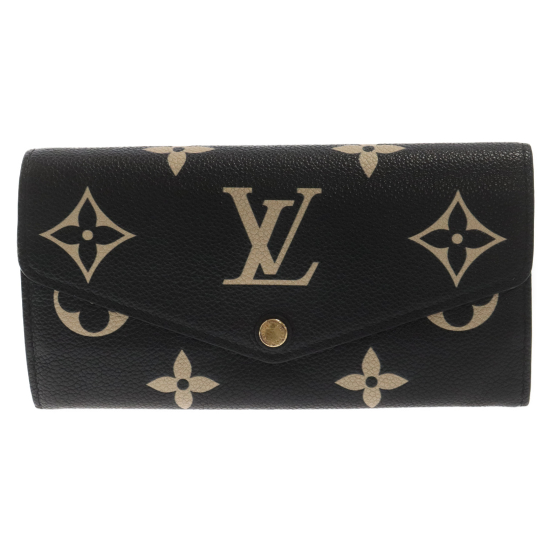 LOUIS VUITTON(ルイヴィトン)のLOUIS VUITTON ルイヴィトン バイカラー モノグラム アンプラント ポルトフォイユ サラ ウォレット 長財布 ブラック ICチップ イニシャル入り M80496 メンズのファッション小物(長財布)の商品写真