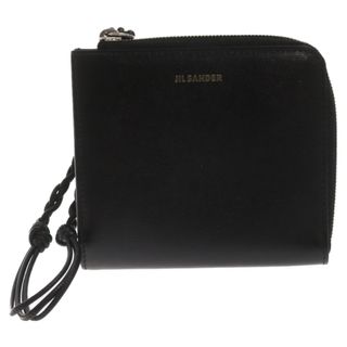 ジルサンダー(Jil Sander)のJIL SANDER ジルサンダー ロゴ入り ジップ レザー コインケース 財布 J28UI0003 P6487 ブラック(コインケース/小銭入れ)