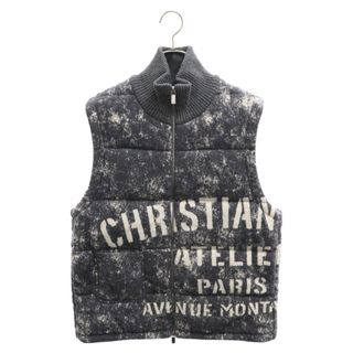 Dior - DIOR ディオール 20AW Atelier Logo Design Jacquard Vest アトリエロゴ ジャガード ダウンベスト 043J400A0664 グレー