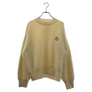 MONCLER モンクレール ×PALM ANGELS GIROCOLLO TRICOT G209L9C00002 パームエンジェルス ロゴパッチ クルーネックニットセーター クリーム