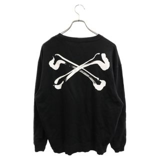 BLACK MEANS ブラックミーンズ × Kazumichi Maruoka CREWNECK SWEATSHIRT × 丸岡和吾 ボーンプリント クルーネックスウェットトレーナー ブラック(スウェット)