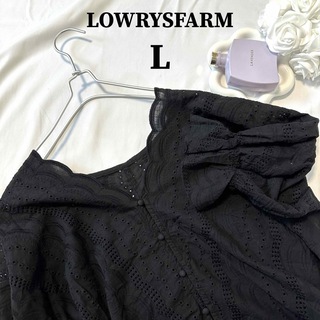 LOWRYS FARM - LOWRYSFARM ローリーズファーム スカラップレース ブラウス 黒5d27