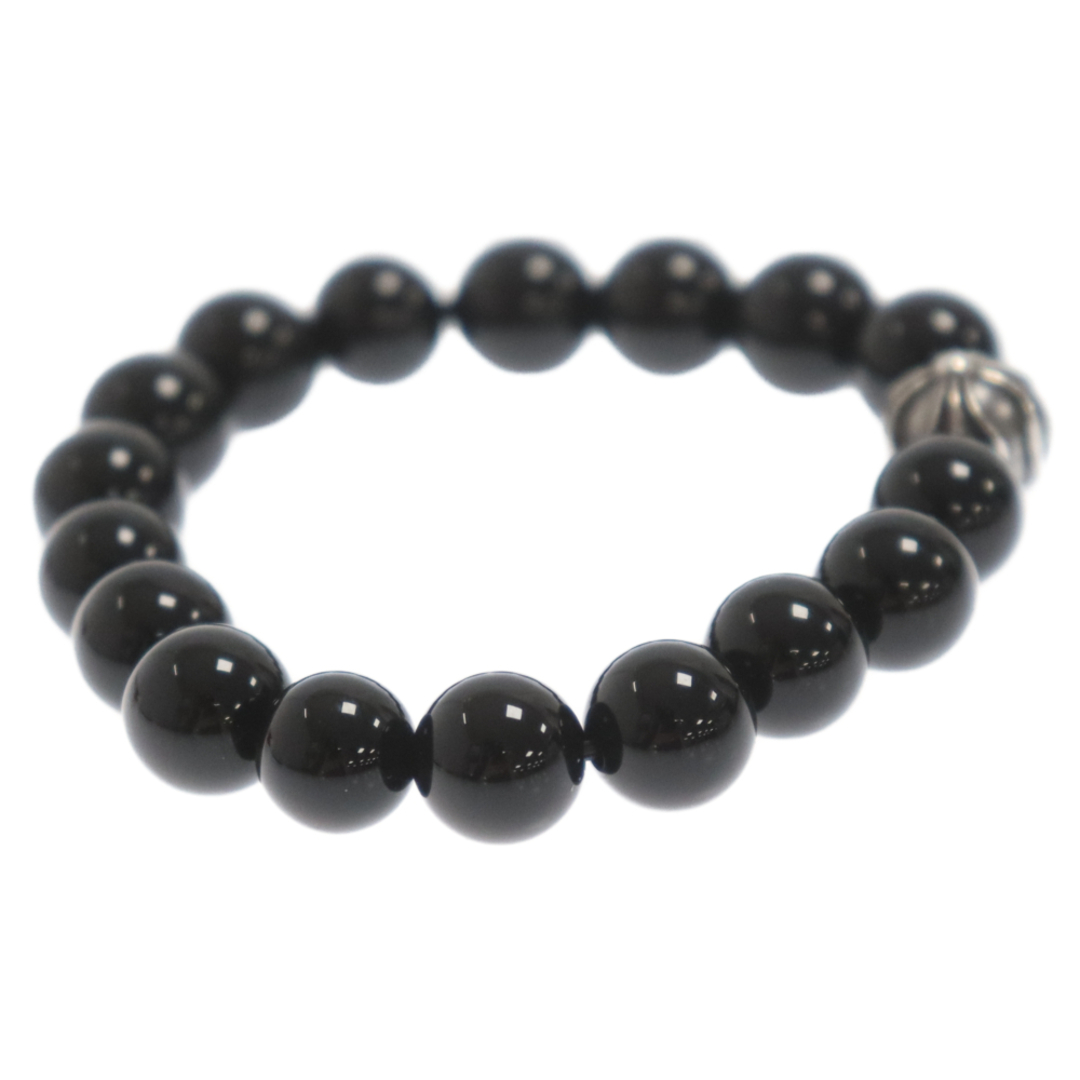 Chrome Hearts(クロムハーツ)のCHROME HEARTS クロムハーツ BEAD 10mmビーズブレス クロスボールブラックビーズブレスレット メンズのアクセサリー(ブレスレット)の商品写真