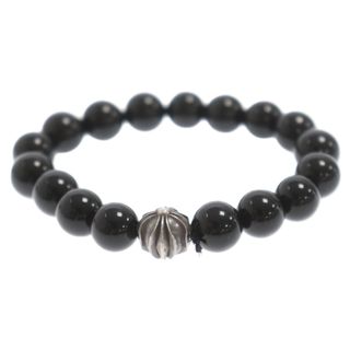 クロムハーツ(Chrome Hearts)のCHROME HEARTS クロムハーツ BEAD 10mmビーズブレス クロスボールブラックビーズブレスレット(ブレスレット)