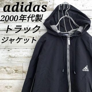 アディダス(adidas)の【k6444】希少USA古着00sアディダス刺繍ロゴトラックナイロンジャケット(ナイロンジャケット)