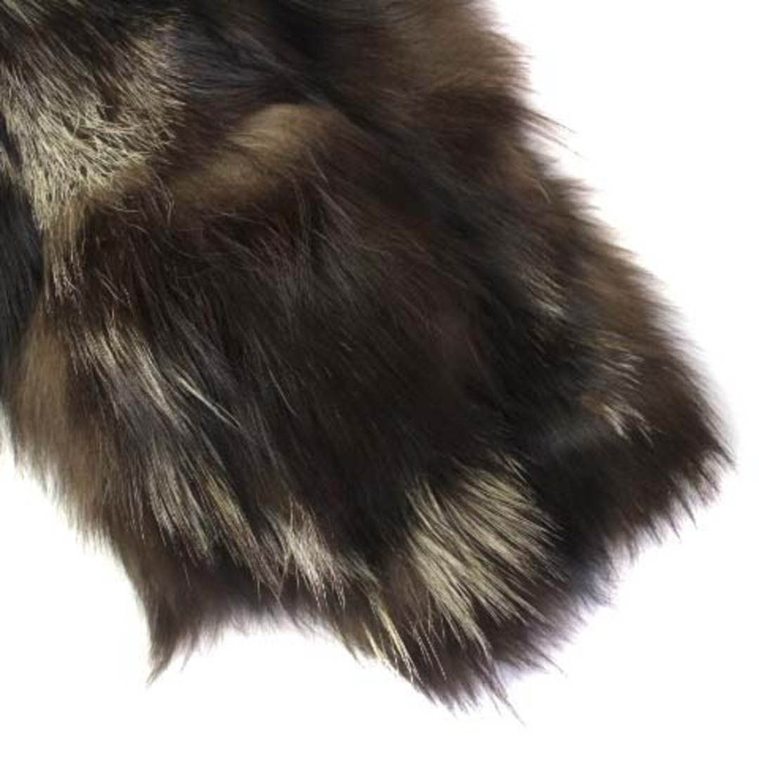 ビバユー ファーコート 毛皮 アウター シルバーフォックス ミドル 2 M 茶色 レディースのジャケット/アウター(毛皮/ファーコート)の商品写真