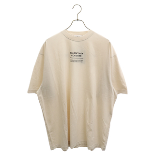 バレンシアガ(Balenciaga)のBALENCIAGA バレンシアガ 21AW COUTURE BOXY TEE カルチャーボクシー刺繍オーバーサイズ半袖Tシャツ 651795 TJV90 アイボリー(Tシャツ/カットソー(半袖/袖なし))