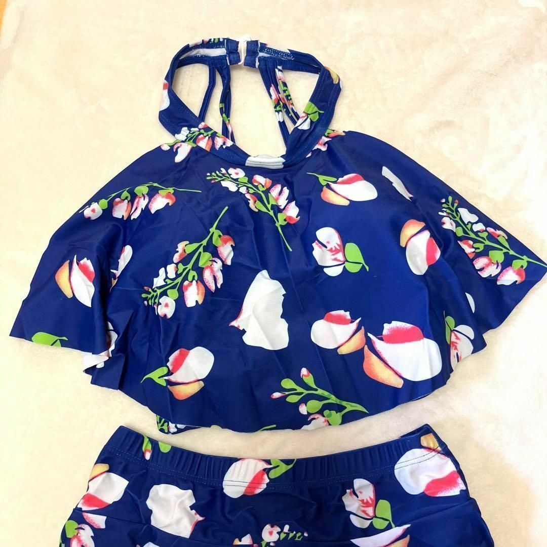 水着 レディース タンキニ 体型カバー アメスリ 青 スカート ビキニ 花柄 夏 レディースの水着/浴衣(水着)の商品写真