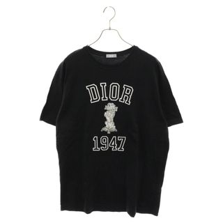 ディオール(Dior)のDIOR ディオール 24SS ロゴ刺繍 半袖Tシャツ カットソー ブラック 483J635A0817(Tシャツ/カットソー(半袖/袖なし))