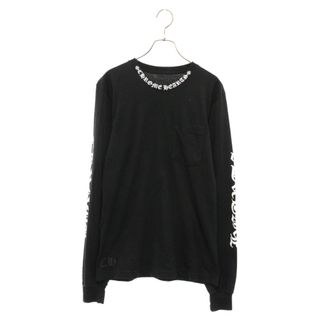 クロムハーツ(Chrome Hearts)のCHROME HEARTS クロムハーツ Neck Logo L/S Tee ネックロゴロングスリーブTシャツ 長袖カットソー ブラック/ブホワイト(Tシャツ/カットソー(七分/長袖))