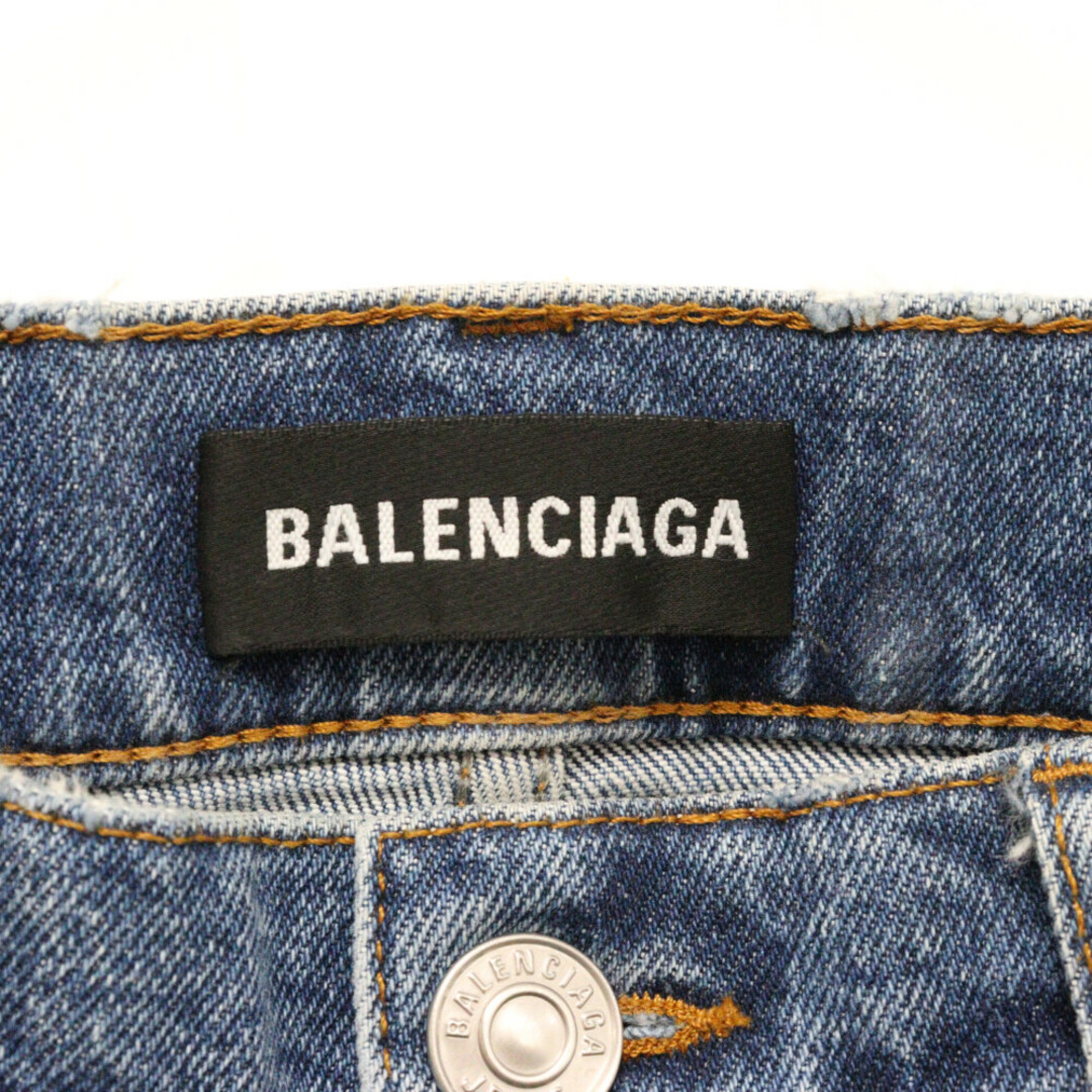 Balenciaga(バレンシアガ)のBALENCIAGA バレンシアガ 19SS カットオフ ストレートデニムパンツ ブルー 571423 TEW08 メンズのパンツ(デニム/ジーンズ)の商品写真