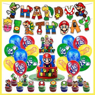 スーパーマリオ 風船 バルーン パーティー 誕生日 飾り付け 28(ウェルカムボード)