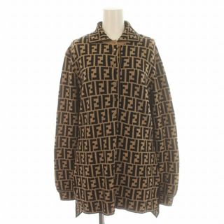 FENDI - フェンディ シャツ ニット セーター ヘンリーネック ズッカ柄 長袖 42 茶