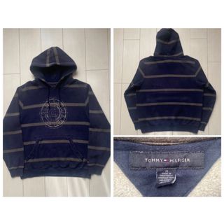 トミーヒルフィガー(TOMMY HILFIGER)のtommy hilfiger トミー ヒルフィガー ボーダー パーカー　navy(パーカー)