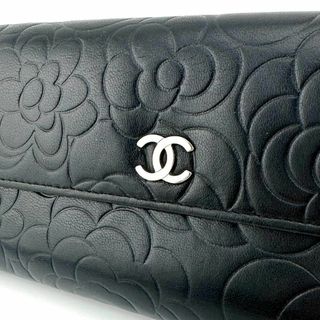 シャネル(CHANEL)のCHANEL シャネル カメリア 長財布 ブラック(財布)