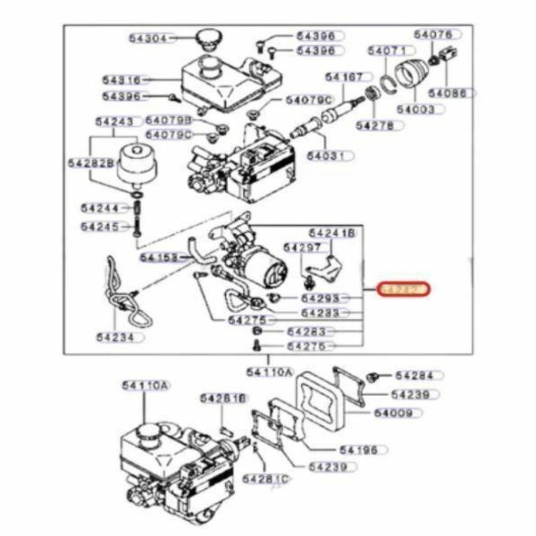 三菱(ミツビシ)のミツビシ 純正 パジェロ 油圧ブレーキポンプ 自動車/バイクの自動車(車種別パーツ)の商品写真