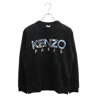 ケンゾー(KENZO)のKENZO ケンゾー ロゴワッペン付きクルーネックスウェットトレーナー ブラック F765SW0004MD(スウェット)