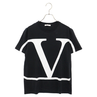 VALENTINO - VALENTINO ヴァレンチノ Vロゴプリント 半袖Tシャツ クルーネックカットソー ブラック SV3MG02T5F6