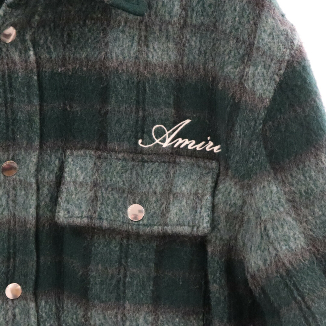 AMIRI(アミリ)のAMIRI アミリ 23AW BRUSHED PLAID OVERSHIRT SRAW23MOS054 ブラッシュドプレイドオーバーチェックシャツ ブルゾン グリーン メンズのジャケット/アウター(ブルゾン)の商品写真